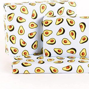 Gift Wrap ~ Avocado Wrapping Paper ~6 Gift Wrap Sheets & 6 Gift Tags ~Recyclable